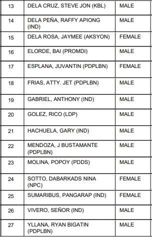 Paranaque Councilors, Mayor, Vice Mayor, Congressmen.
